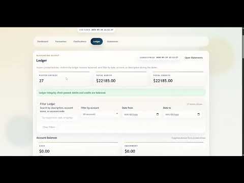 AutoBook application interface, from the public AI Accountant demo